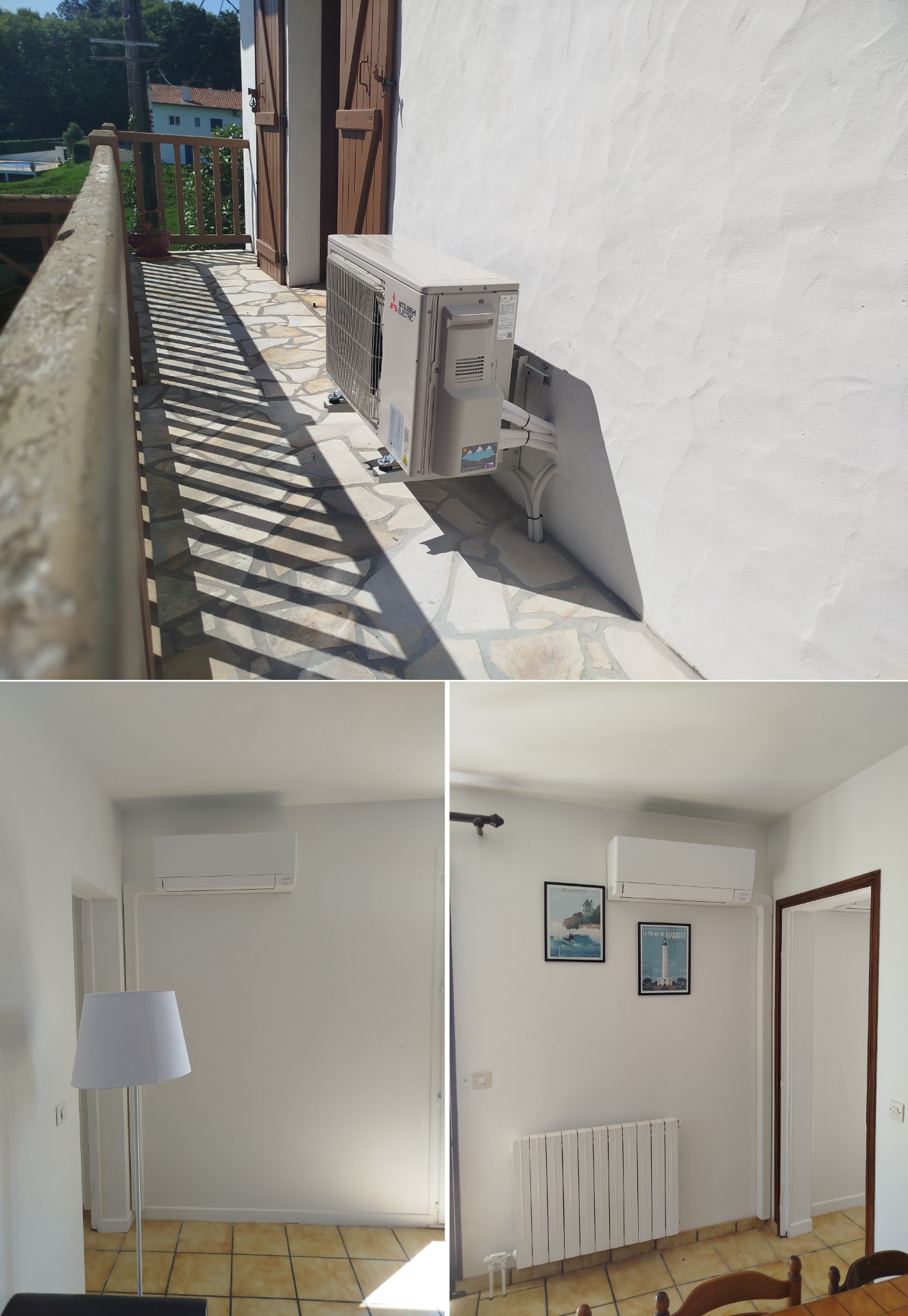 Installation d'un "bi-splits" dans une maison à Urrugne